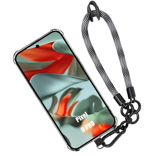 Coque Antichoc En Silicone Pour Google Pixel 9 Pro - Coque Flexible À Bracelet Amovible Gris - E.F.Connection