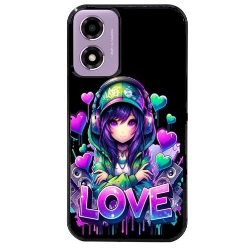 Coque Noire Pour Moto E14 Anime Manga Et Love