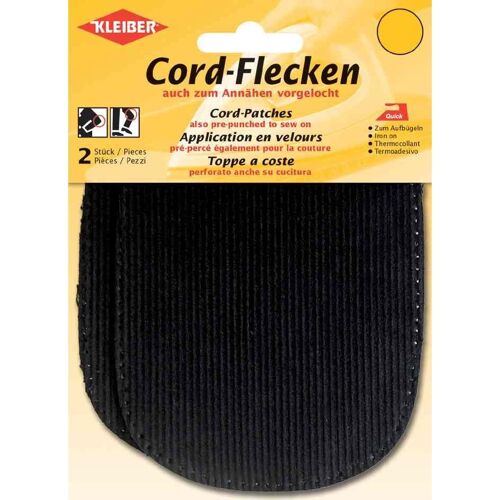 Kleiber Patch Thermocollant En Velours C¿Tel¿, Noir