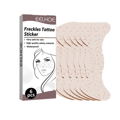 Autocollants De Tatouage Temporaire, 6 Pièces, Fausses Taches De Rousseur, Imperméables, Longue Durée, Patch Pour Le Visage 
