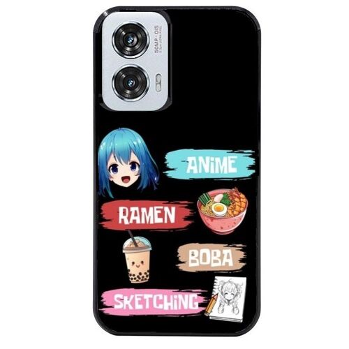 Coque Noire Pour Moto G24 Anime Manga Et Ramen