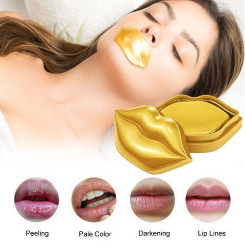 Masque Pour Les Lèvres En Or 60g 24k, Coussinets Anti-Âge, Patch De Gel, Soins, Rehausseur 