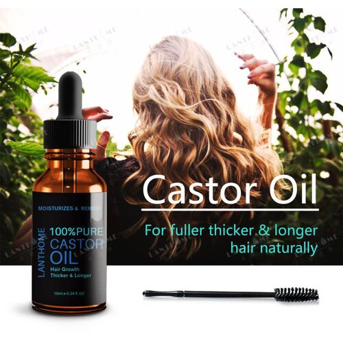 Huile De Ricin Pure, Sérum De Croissance Des Cils, Liquide De Traitement Pour Sourcils À Croissance Rapide, Huile Essentielle, Maquillage, Rehausseur De Cils, 10ml, 1 Pièce 