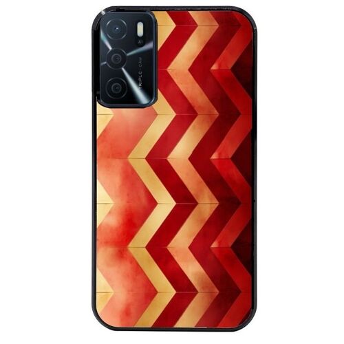Coque Noire Pour Oppo A16 Et A16s Chevron Rouge