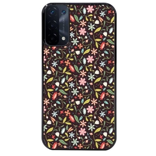 Coque Noire Pour Oppo A54 5g Et A74 5g Petites Fleurs
