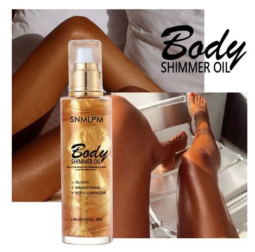 Huile Brillante Pour Le Corps, Effet De Sable Mouvant, Diamant, Huile Scintillante Pour Le Visage Et Les Muscles, 80g 
