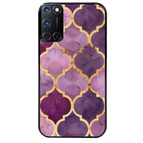 Coque Noire Pour Oppo A72 4g Mosaique Violette