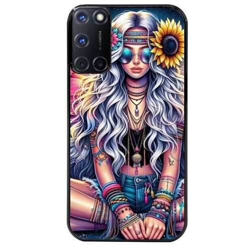 Coque Noire Pour Oppo A72 4g Hippie Girl