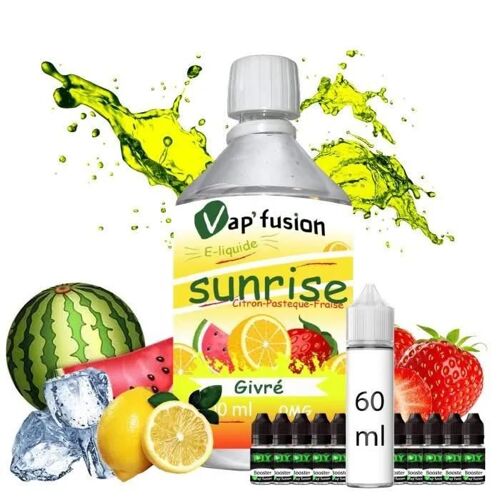 Pack E-liquide Sunrise- fraise, pastèque, citronné extra frais 500ML 0MG VAP'FUSION 50/50 PG/VG