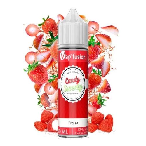 Eliquide Candy Sweety Fraise 50ml- 0mg Vap'fusion 50/50 PG/VG