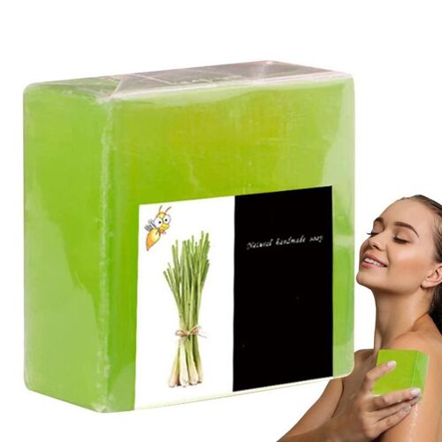 Barre De Savon Citronnelle Pour Le Visage Et Le Corps, Élimine Les Points Noirs Naturels, Nettoyant De Qualité Pour Peaux Grasses Et Sensibles 