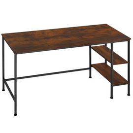 Bureau Informatique Donegal Avec Rangement Style Vintage - Bois Foncé Industriel