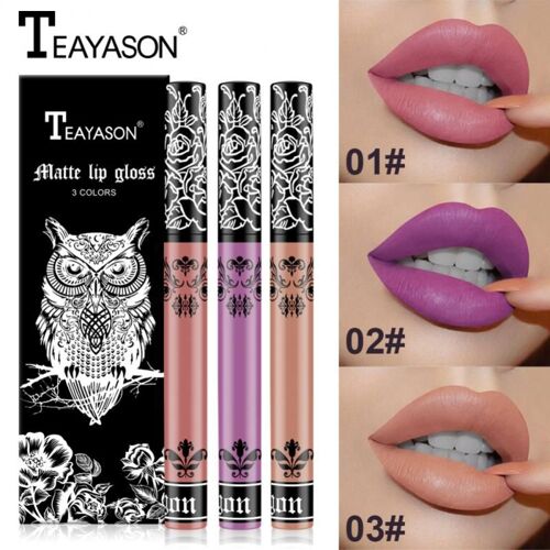 Ensemble De Vernis À Lèvres Mat, 3 Pièces, Tasse Antiadhésive, Brillant À Lèvres Imperméable, Hydratant, Maquillage, Cosmétiques, Tslm1 