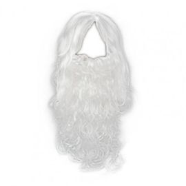 Perruque De Père Noël, Costume De Noël, Perruque De Magicien, Respirante, Durable, Couleur Naturelle, Costume Blanc
