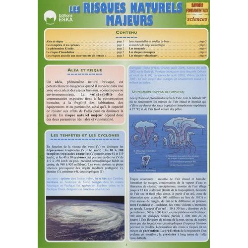 Les Risques Naturels Majeurs