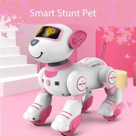 Rose - Robot télécommandé pour chien, jouet électronique interactif et intelligent, cascadeur avec son, yeux LED