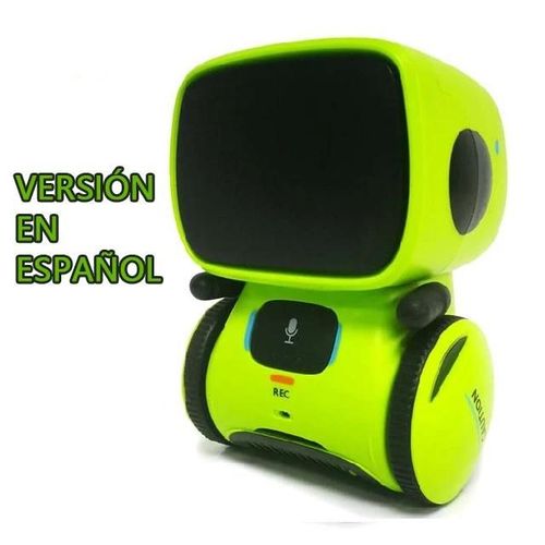 vert espagnol - Robot interactif pour enfants, jouet mignon et intelligent, avec commande vocale et commande tactile, idéal pour cadeau'anniversaire, livraison gratuite