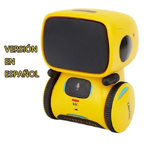 jaune espagnol - Robot interactif pour enfants, jouet mignon et intelligent, avec commande vocale et commande tactile, idéal pour cadeau'anniversaire, livraison gratuite