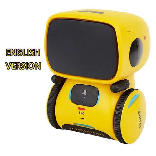 jaune anglais - Robot interactif pour enfants, jouet mignon et intelligent, avec commande vocale et commande tactile, idéal pour cadeau'anniversaire, livraison gratuite