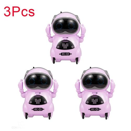 3 pièces Rose - Mini Robot jouet de poche, 939A, Dialogue interactif, reconnaissance vocale, enregistrement, chant, danse, raconter une histoire pour enfant