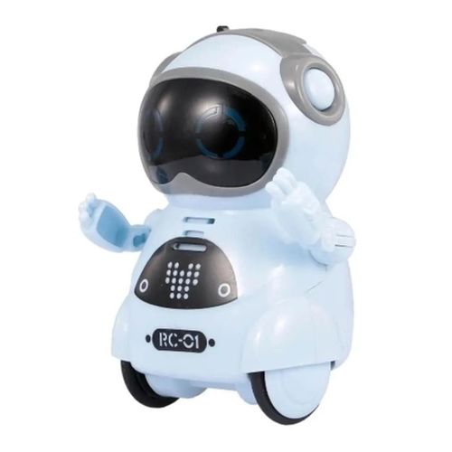 bleu - Mini Robot de poche Intelligent, marche, musique, lumière de danse, reconnaissance vocale, répétition de Conversation, jouet Intelligent interactif pour enfants