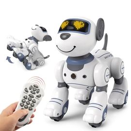 Robot intelligent sans fil RC pour chien, jouet interactif pour chiot, avec télécommande, en position assise et chant
