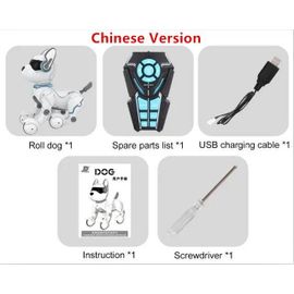 Version chinoise - Robot parlant Intelligent RC, chien marche danse, animal de compagnie interactif, contrôle vocal, encyclopédie, enseignement aux enfants, jouets Puzzle intelligents