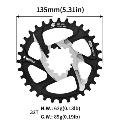Plateau De Vélo 32/34/36/38t, 7 À 12 Vitesses, Roue À Chaîne Étroite Et Large, Gxp, Accessoires De Cyclisme En Alliage D'aluminium À Montage Direct
