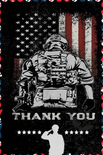 American Flag Thank You Usa Military Camouflage Desert: Respect For Veterans, Soldier, Military Person, Warrior Blank Lined Notebook Journal | 6x9 In 100 Pages