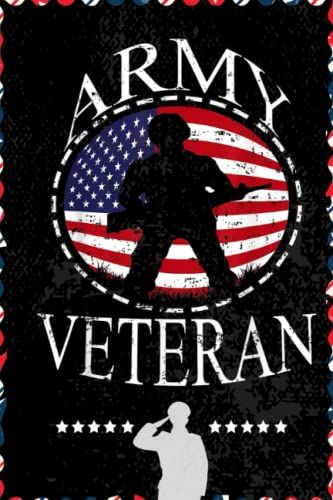 Army Veteran Us Flag By Merch Creation Studio: Respect For Veterans, Soldier, Military Person, Warrior Blank Lined Notebook Journal | 6x9 In 100 Pages