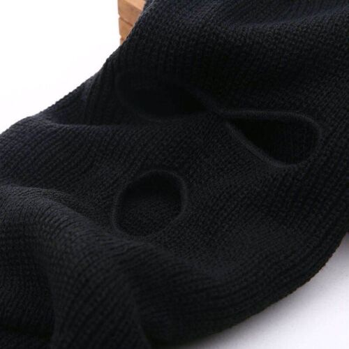 Masque D'hiver En Acrylique Pour Moto Et Ski, Chapeau 3 Trous, Cagoule De L'armée Coupe-Vent En Tricot, Chapeau De Course, 100%