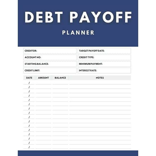 Debt Payoff Planner: Debt Planner | Debt Spreadsheet Tracker | Personal & Student Loan Organizer | Manage Credit Card Debt Notebook