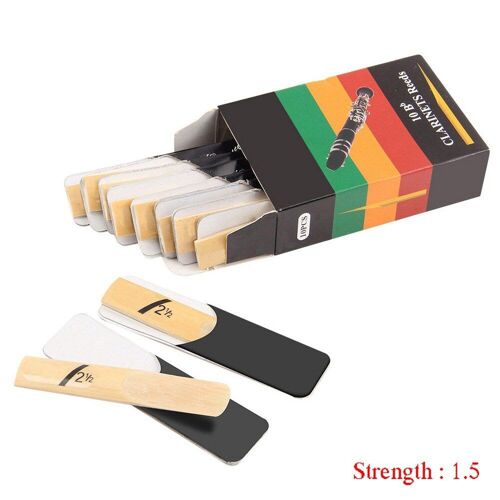 10 Pièces Haute Qualité Bb Clarinette Anches Dureté 1.5/2.0/2.5/3.0/3.5/4.0 Force Diverses Tailles Bois Instruments Clarinette