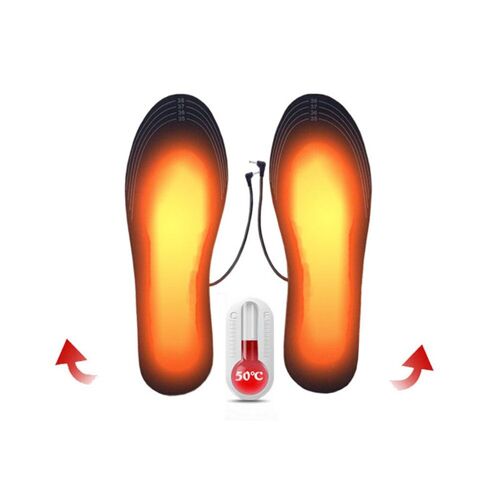 Semelles Chauffantes Électriques En Fiber De Carbone, Semelles Chauffantes Pour Chaussures, Chaussettes Chauffantes, Chargeur Usb, Coussinets D'hiver, Taille 35   44, Plus Chaud