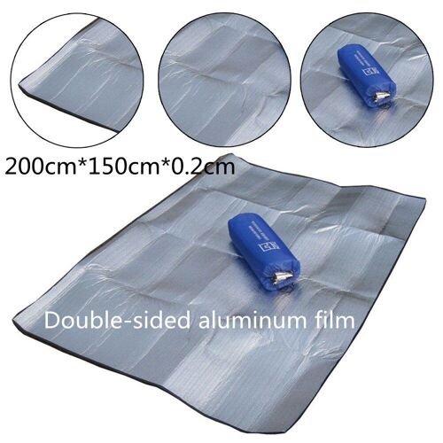 Tapis De Pique-Nique En Film D'aluminium, Imperméable Et Double Face, Tente Pliante, Drap De Sol, Matelas De Plage, Camping En Plein Air, 200*150*0.2cm