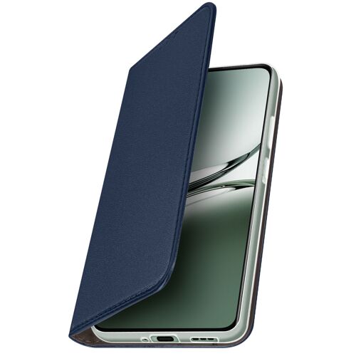 Étui pour Oppo Reno 12F Clapet Porte-carte Fonction Support Bleu nuit