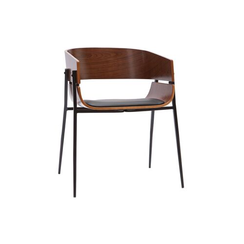 Chaise design noir et bois foncé WESS