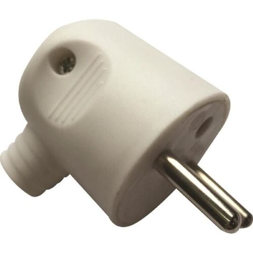 VOLTMAN Fiche électrique mâle 2P+T - Sortie latérale - Blanc