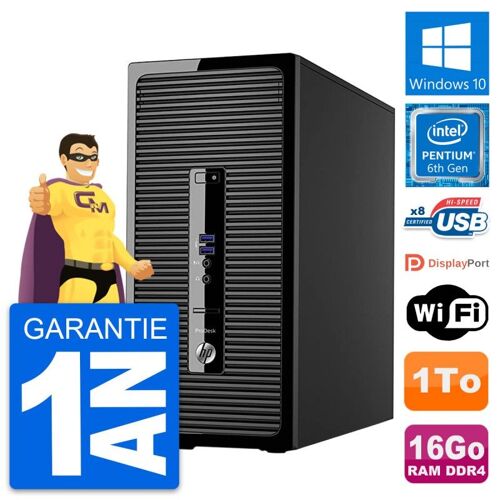 PC Tour HP ProDesk 400 G3 MT Pentium G4400 RAM 16Go Disque 1To Windows 10 Wifi