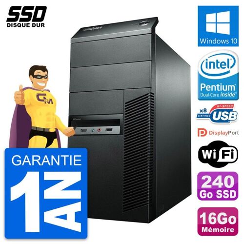 PC Tour Lenovo ThinkCentre M92p Pentium G2020 RAM 16Go SSD 240Go Windows 10 Wifi