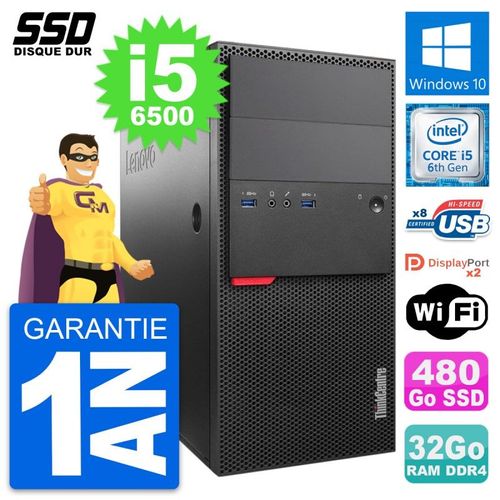 PC Tour Lenovo ThinkCentre M800 Intel i5-6500 RAM 32Go SSD 480Go Windows 10 Wifi