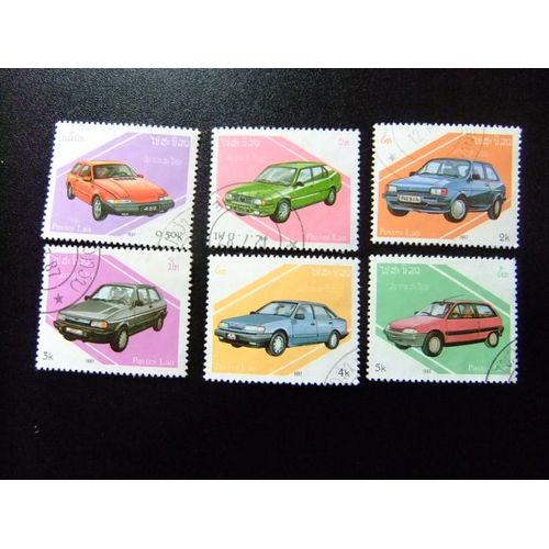 Laos Lao 1986 Automobiles Modernes Yvert 784 / 789 Fu