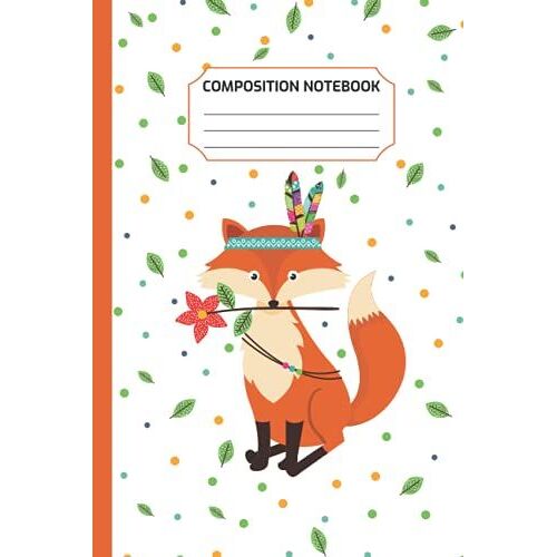 Fox Composition Notebook: Wide Ruled Paper Notebook Journal|6 X 9, 100 Pages, For Kids, Girls, Boys, Teens, And Adults. School Or College For Writing Notes. Blank Wide Lined Workbook.