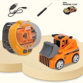 Bulldozer orange - EbBulldozer Mall Mini voiture télécommandée, Voiture RC, Véhicule'ingénierie, 2.4G, Montre de contrôle, Cadeau'anniversaire