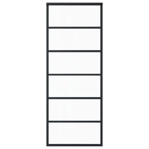 vidaXL Porte coulissante Verre ESG et aluminium 76x205 cm Noir