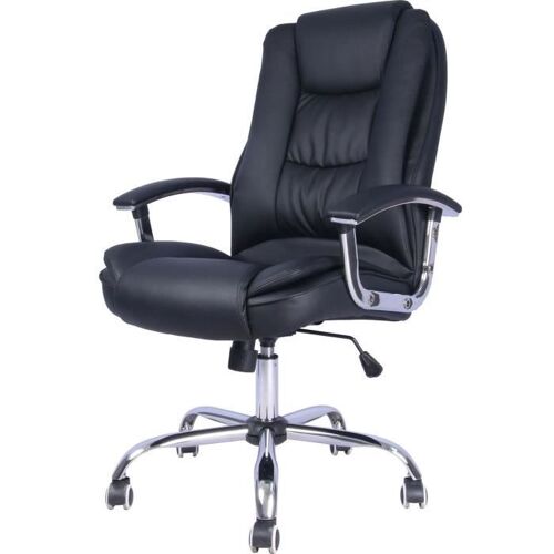 CHIEF Fauteuil de bureau - Simili noir - Contemporain - L 71 x P 65 cm