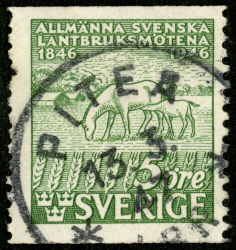 Timbre Oblitéré Sverige, Allmänna Svenska Lantbruksmötena 1846 - 1946, 5 Öre