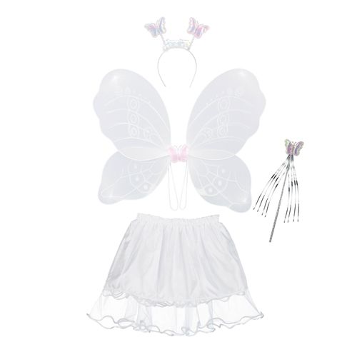 Relaxdays Costume De Fée Pour Enfant, Costume De Papillon, Ailes De Fée, Baguette Magique
