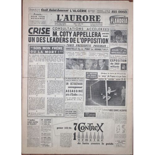 L'aurore N°4231 Du 17 Avril 1958