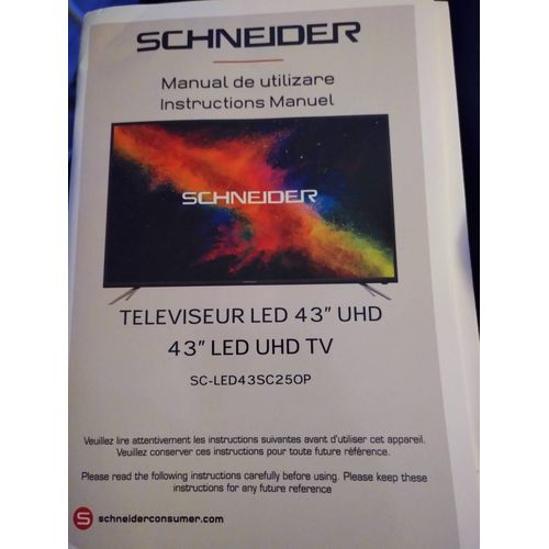Guide manuel notice instructions manuel pour téléviseur Schneider LED 43" UHD TV SC-LED43SC250P